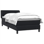 vidaXL Sommier à lattes de lit avec matelas noir 90x220 cm velours