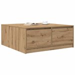 vidaXL Table basse avec tiroirs chêne artisanal 100x100x40 cm