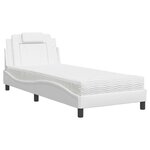 vidaXL Lit Viana avec matelas blanc 90x190 cm similicuir