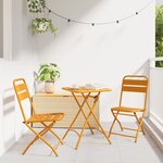 vidaXL Chaises de jardin pliantes 2 pièces Jaune Moutarde 42x52x82 cm Acier thermolaqué