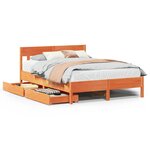 vidaXL Cadre de lit sans matelas cire marron 140x200cm bois pin massif