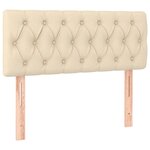 vidaXL Sommier à lattes de lit avec matelas Crème 100x200 cm Tissu