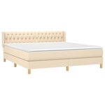 vidaXL Sommier à lattes de lit avec matelas Crème 180x200 cm Tissu