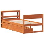 vidaXL Cadre de lit sans matelas cire marron 100x200cm bois pin massif