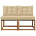 vidaXL 2 Pièce Canapé du milieu extérieur