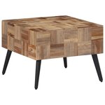 vidaXL Table basse gris 55x55x40 cm teck de récupération massif