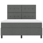 vidaXL Lit à ressort avec matelas gris foncé 160x200 cm en tissu