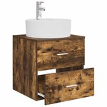 vidaXL Vanité de lavabo mural Chêne fumé 49 5 x 44 5 x 65 cm