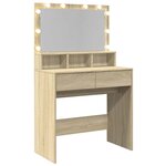 vidaXL Coiffeuse avec LED chêne sonoma 80x41x134 5 cm