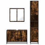 vidaXL Ensemble de meubles de salle de bain 3 Pièces Chêne fumé