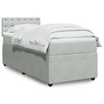 vidaXL Sommier à lattes de lit et matelas Gris clair 90x190 cm Velours