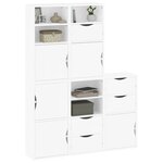 vidaXL Armoires latérales 5 Pièces ODDA blanc 40x24x79 cm bois massif pin