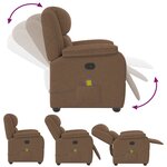 vidaXL Fauteuil de massage inclinable Marron Tissu
