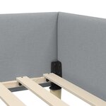vidaXL Cadre de lit d'angle Gris clair 80 x 200 cm tissu