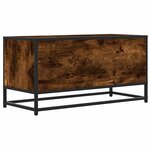 vidaXL Meuble TV chêne fumé 80x34 5x40 cm bois d'ingénierie et métal