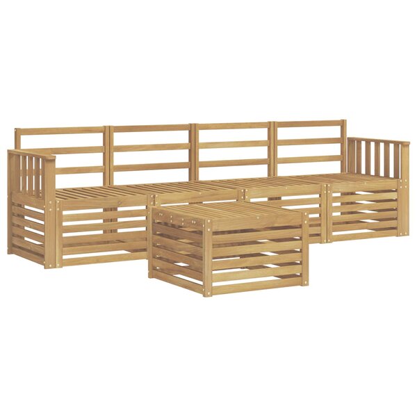 vidaXL Ensemble de canapés d'extérieur 5 pc Blanc Bois d'Acacia Massif