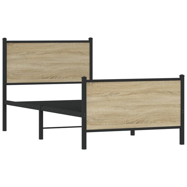 vidaXL Cadre de lit en métal sans matelas chêne sonoma 80x200 cm