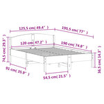 vidaXL Cadre de lit sans matelas cire marron 120x190cm bois pin massif