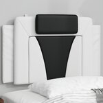 vidaXL Coussin de tête de lit noir et blanc 90 cm similicuir