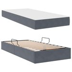 vidaXL Lit avec rangement et matelas Gris foncé 90 x 190 cm Velours