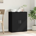 vidaXL Buffet noir 79x38x80 cm bois d'ingénierie