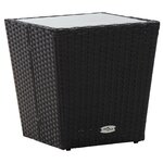 Ensemble de Bistro de Jardin 3 Pièces avec Coussins en Poly Rattan Noir