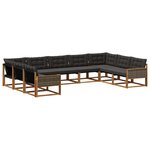 vidaXL Ensemble de canapés d'extérieur 9 pc Naturel et noir