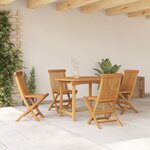vidaXL Ensemble de Salle à Manger de Jardin 5 Pièces en Bois Massif de Teck