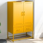 vidaXL Buffet haut jaune moutarde 68x39x111 5 cm acier