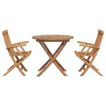 vidaXL Ensemble de salle à manger pour jardin 3 Pièces Marron