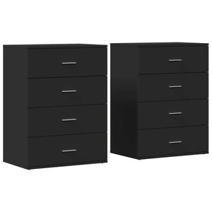 vidaXL Buffets 2 Pièces noir 60x39x80 cm bois d’ingénierie