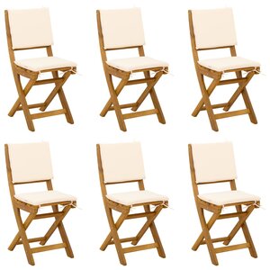 vidaXL Chaises de bistrot d'extérieur avec coussin 6 Pièces Crème blanc