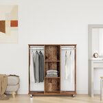 vidaXL Armoire sur roues en vieux bois 102x38x110 cm en bois d'ingénierie