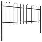 vidaXL Clôture de jardin avec dessus en cerceau Acier 3 4 x 0 8 m Noir