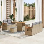 vidaXL Ensemble de canapé de jardin 8 Pièces beige et gris clair