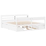 vidaXL Cadre de lit sans matelas blanc 200x200 cm bois massif de pin