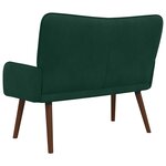 vidaXL Sofa 2 places Vert foncé 115 x 61 x 87 cm Velours (V)
