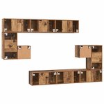 vidaXL Ensemble meuble TV 10 Pièces Bois ancien 180 x 30 x 90.5 cm