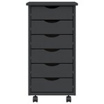 vidaXL Armoire roulante avec tiroirs MOSS gris bois de pin solide