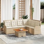 vidaXL Salon de jardin avec coussins 5 Pièces beige résine tressée