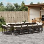 vidaXL Ensemble à manger de jardin avec coussins 15 Pièces marron rotin