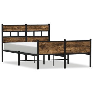 vidaXL Cadre de lit sans matelas chêne fumé 120x190 cm bois ingénierie