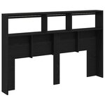 vidaXL Armoire tête de lit avec LED chêne noir 160x17x102 cm