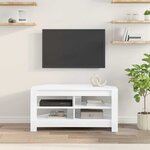vidaXL MeubleTVd'Angle Blanc brillant 102 x 40 5 x 45 cm