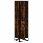 vidaXL Buffet haut chêne fumé 35 5x35x139 cm bois d'ingénierie métal