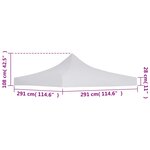 vidaXL Toit de tente de réception 3 x 3 m Blanc