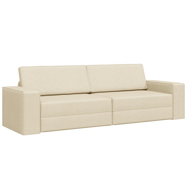 vidaXL Canapé Lit 2-en-1 Crème 245x150x60.5 cm Tissu