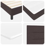 Lit à ressorts vidaXL avec matelas marron foncé 160x200 cm en tissu