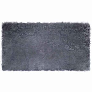 vidaXL Tapis en Peau de Mouton Synthétique Anthracite 60 x 110 cm