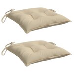 vidaXL Coussins de palette lot de 2 beige 50x50x7 cm tissu oxford
